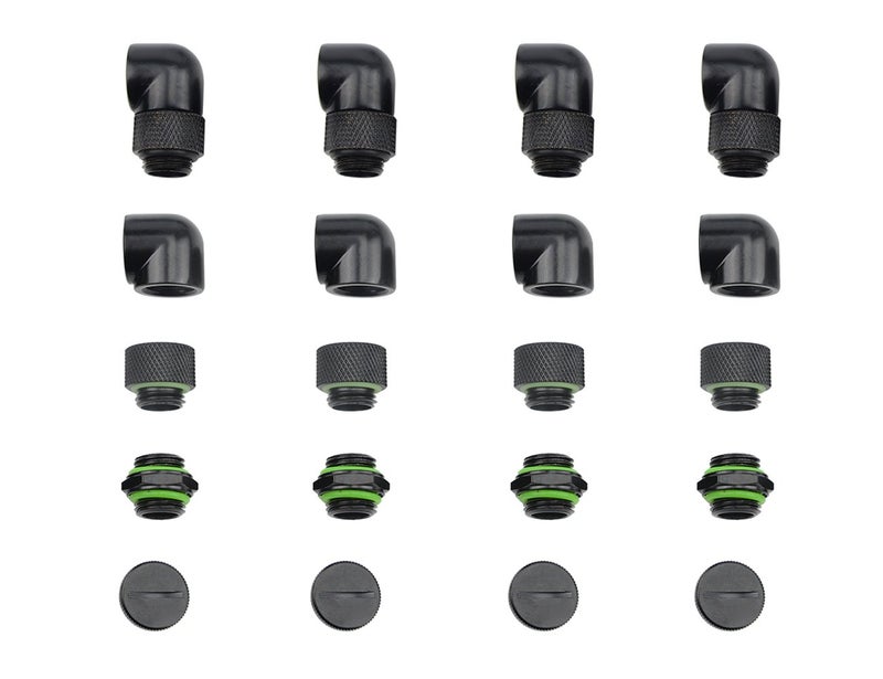 BXQINLENX 20 PCS Silver Chrome G1/4" Plug Fittings for Computer Water Cooling System (Black) - Image 1
